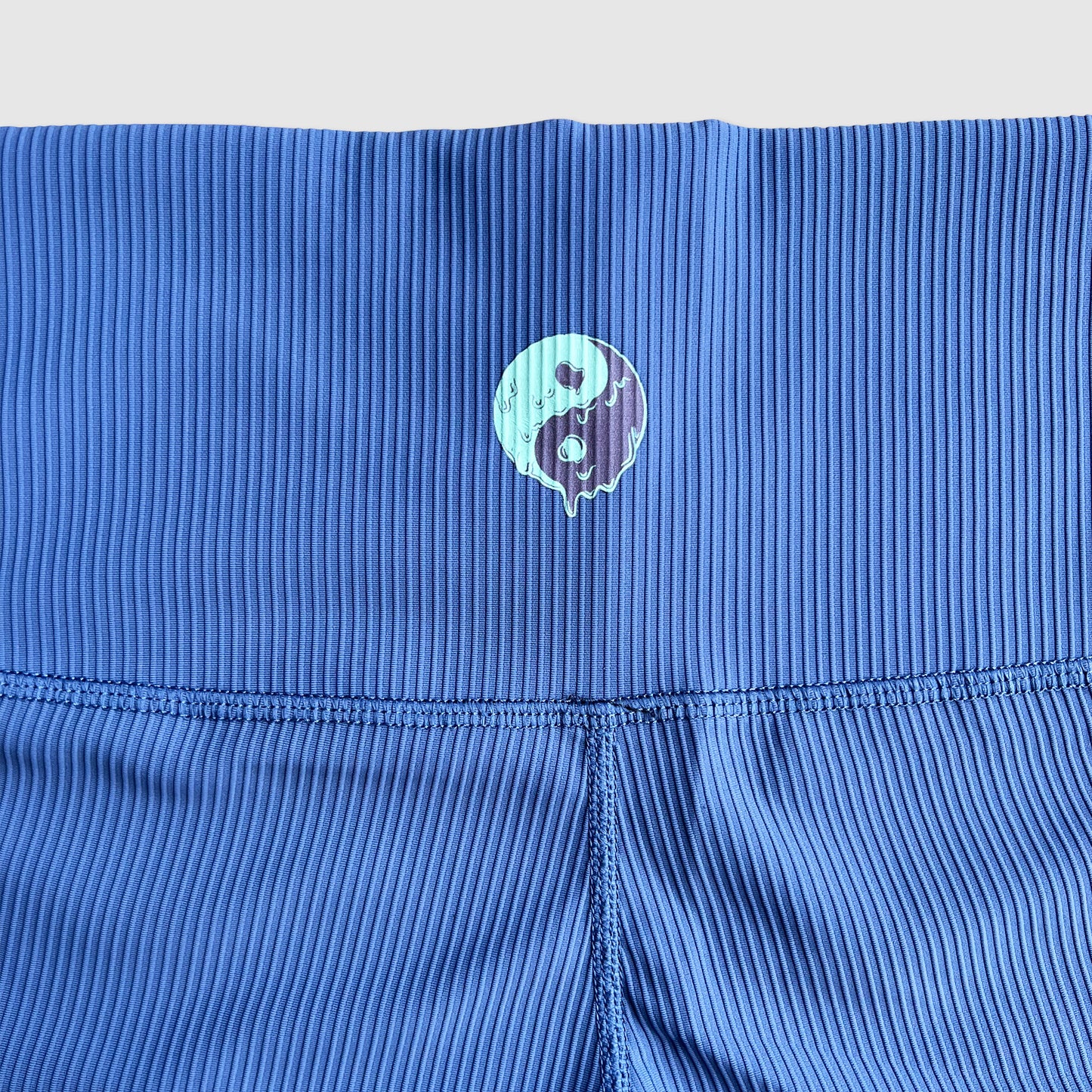 Yin Yang Drip Ribbed Biker Shorts - Blue